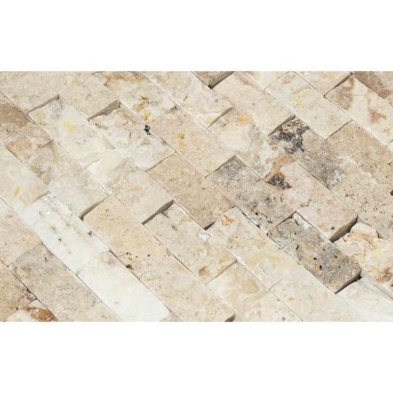 Philadelphia Travertine 1x2 Split Face Mosaic Tile