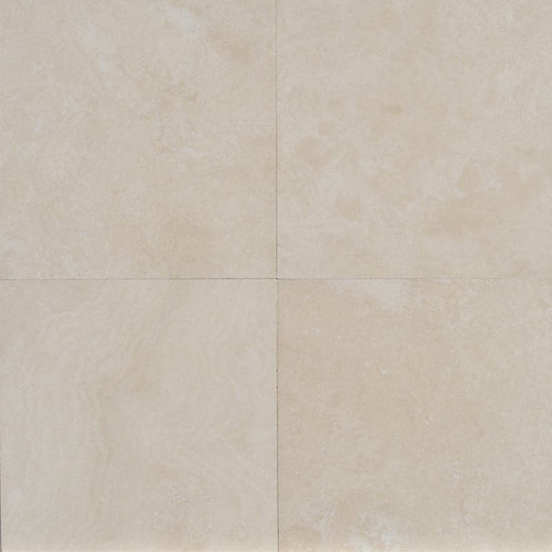 Ivory Travertine 12x12 Filled and Honed Tile