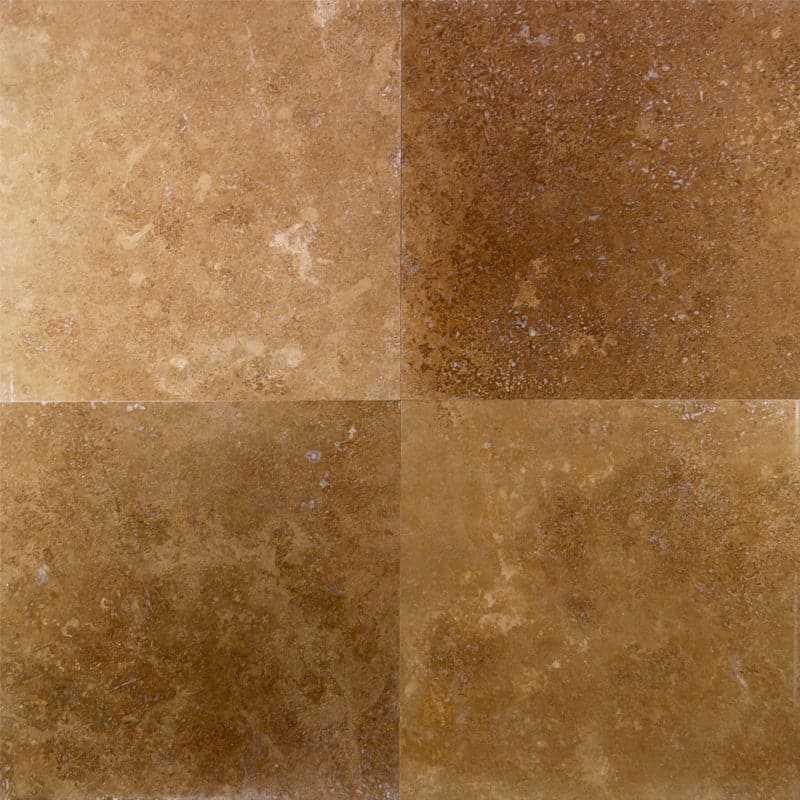 Noce Travertine 12x12 Filled Honed Straight Edge Tile