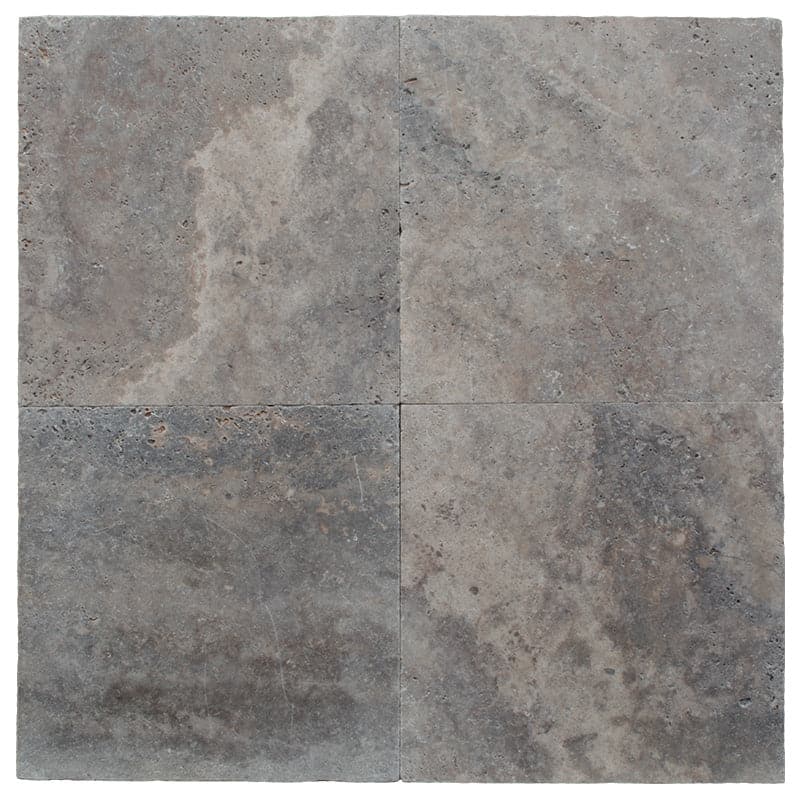 Silver Travertine 18x18 Tumbled Tile