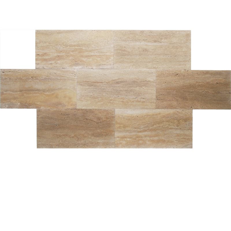 Rainbow Travertine Unfilled Vein Cut 12x24 Honed Tile