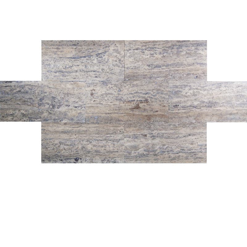 Silver Travertine 12x24 Vein Cut Honed Tile