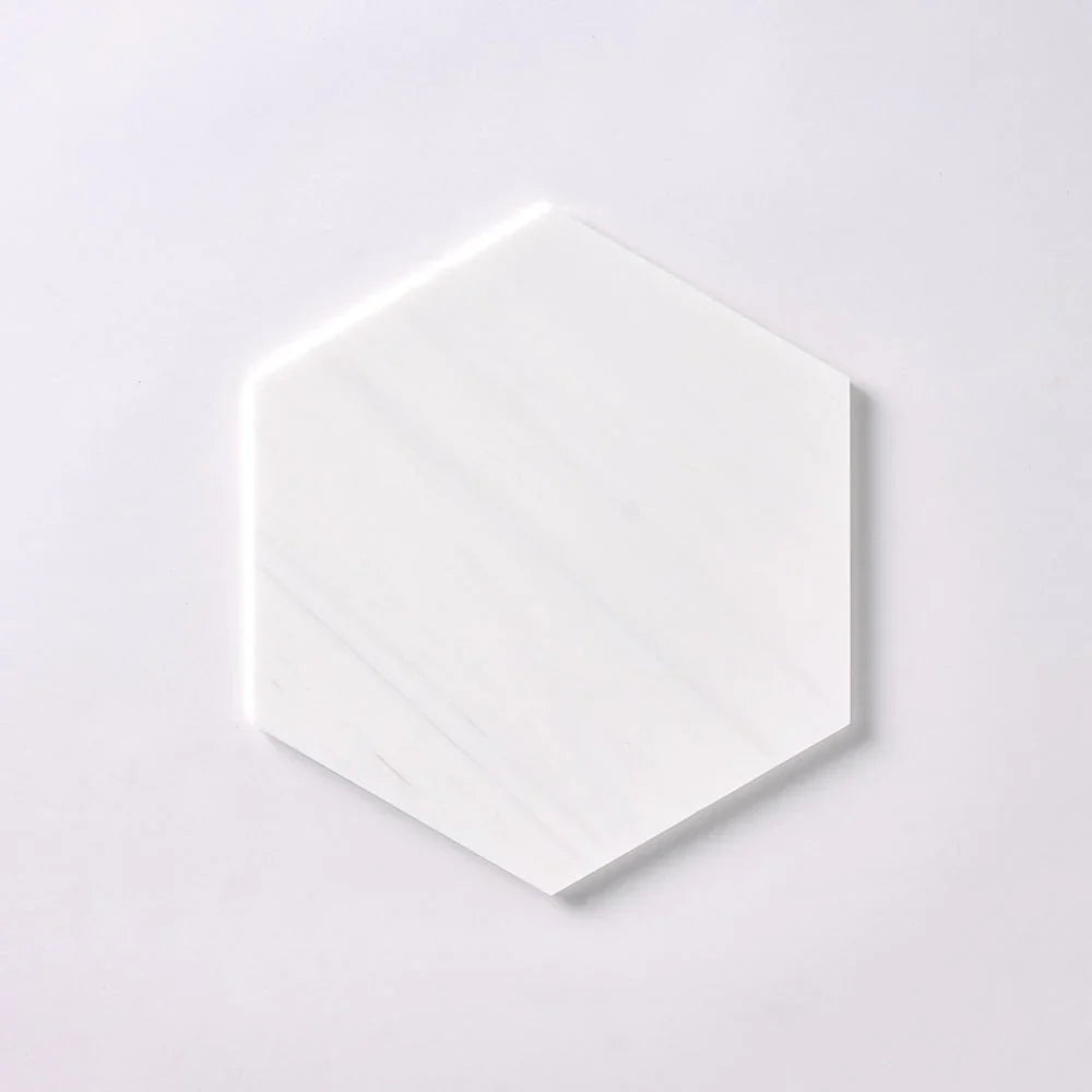 Bianco Dolomite Marble 10" Hexagon Polished Mosaic Tile