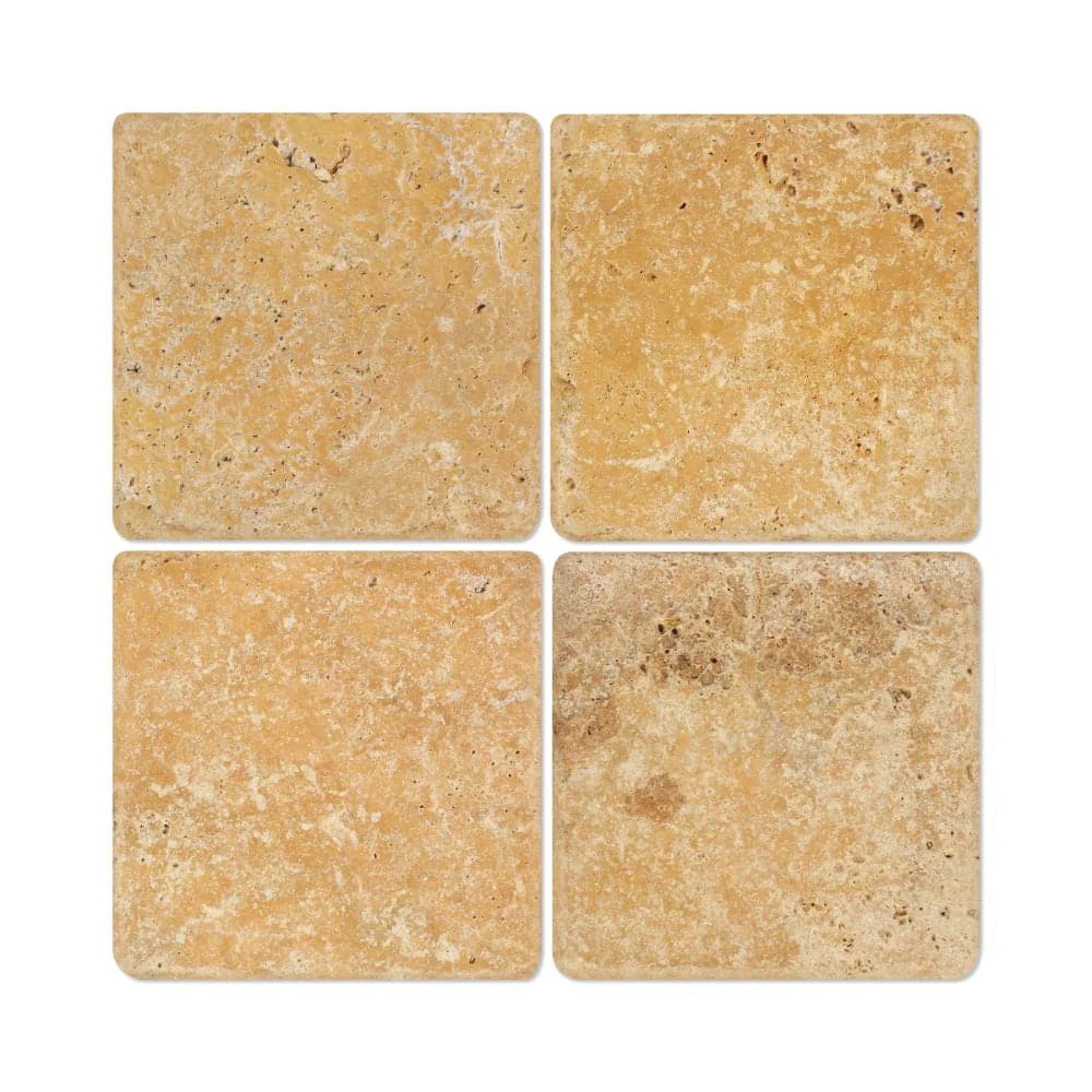 Gold Travertine 12x12 Tumbled Tile