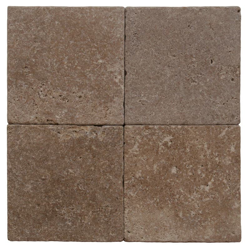 Noce Travertine 6x6 Tumbled Tile