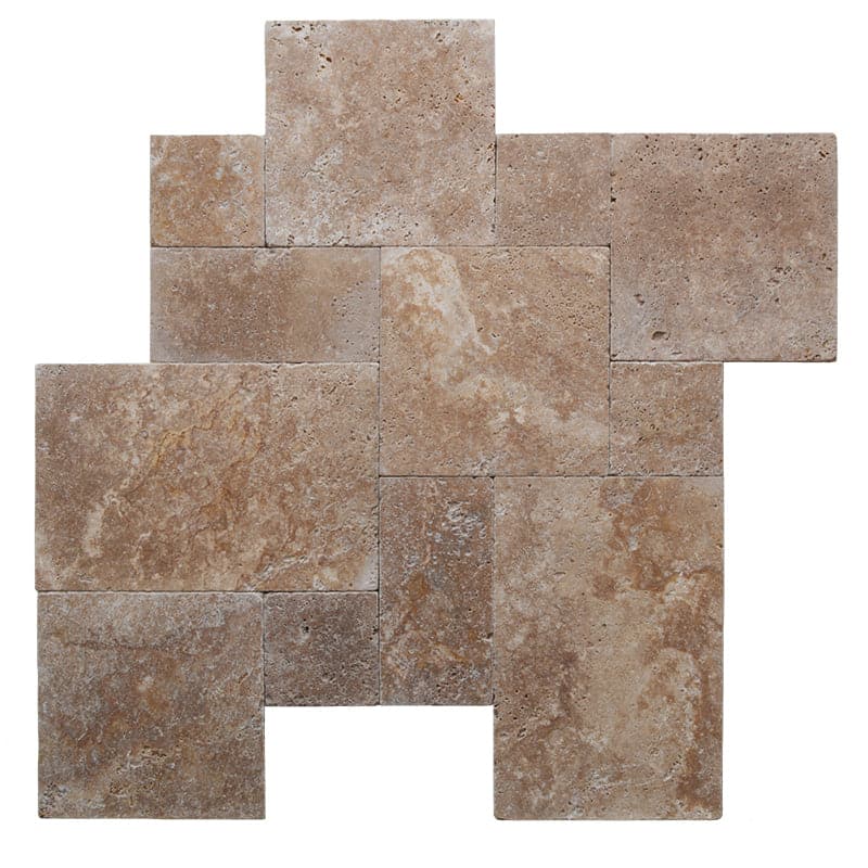 Noce Travertine Paver 3cm Tumbled Versailles Pattern