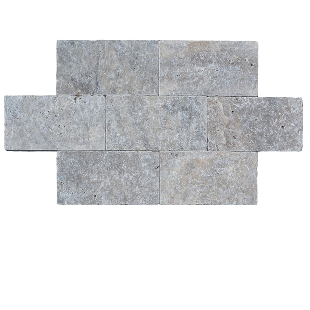 Silver Travertine 6x12 3cm Paver Tumbled