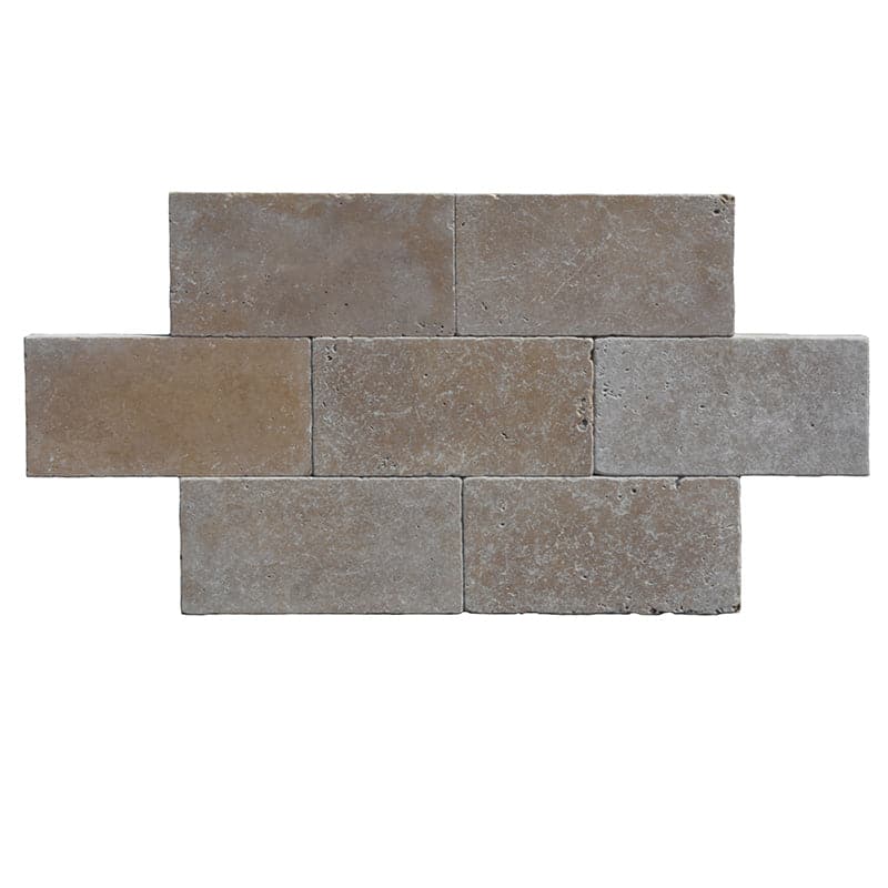 Noce Travertine 6x12 3 cm Tumbled Paver