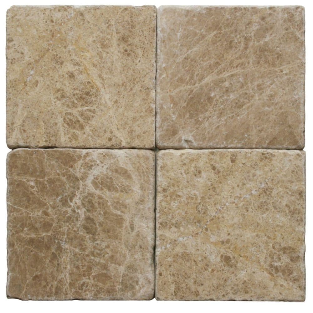 Emperador Light Marble 6X6 Tumbled Tile
