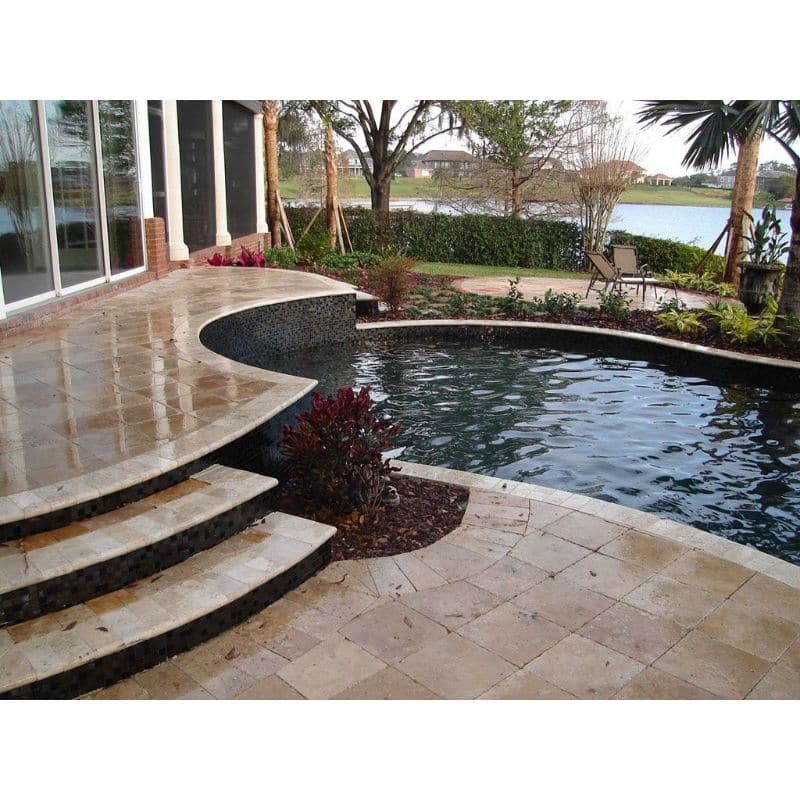 Noce Travertine 16x24 3cm Tumbled Paver