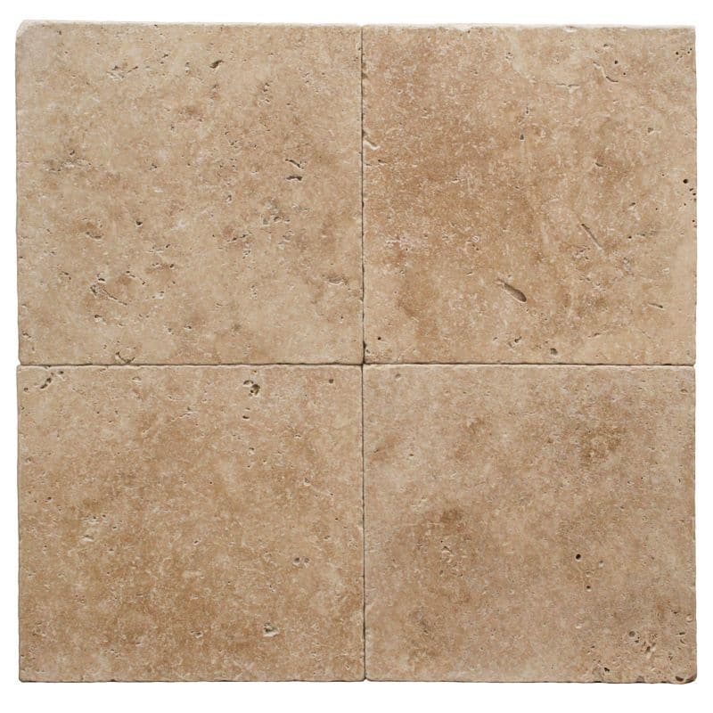 Walnut Travertine 16x16 Paver Tumbled