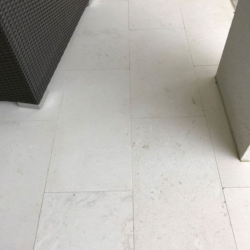 White Pearl (Myra) Limestone Brushed and Chiseled Versailles Pattern Tile