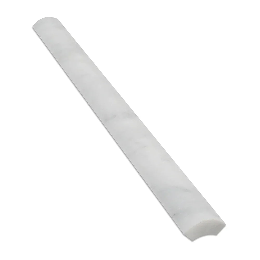 Oriental White Marble 1x12 Polished Quarter Round Trim