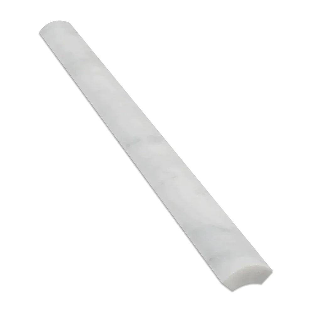 Oriental White Marble 1x12 Honed Quarter Round Trim