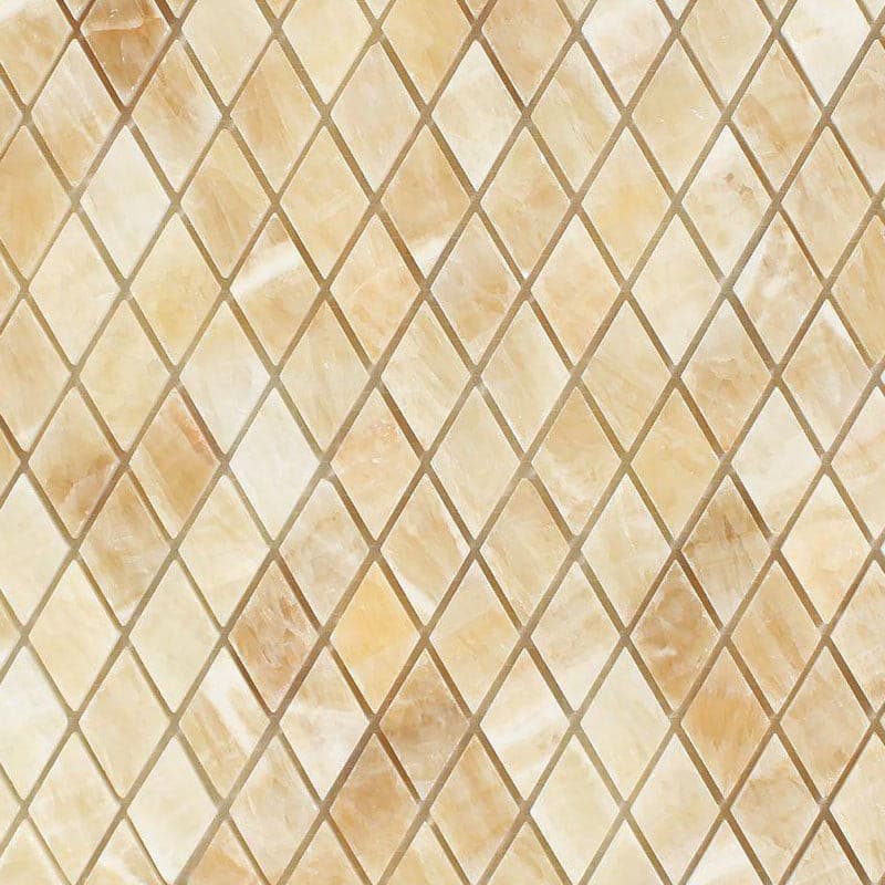 Honey Onyx Polished 1x2 Diamond Mosaic Tile