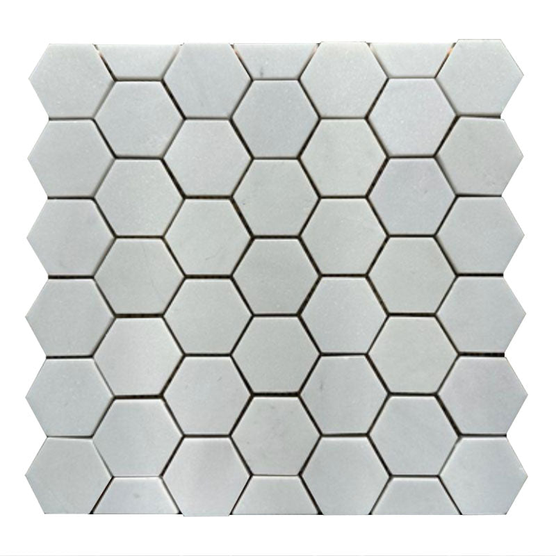 Mont Blanc Serena White Marble 2X2 Hexagon Polished Mosaic Tile