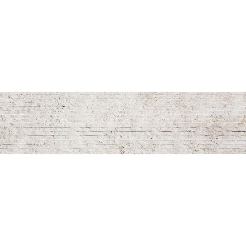Ivory Travertine 6x24 Combed Brushed Ledger Panel