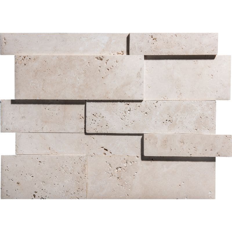 Ivory Travertine 3D Honed Jumbo Wall Panel