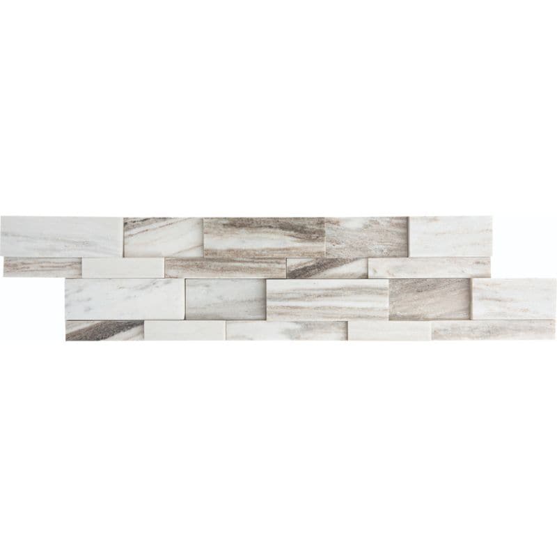 Palissandro Marble 3D 6x24 Stacked Stone Ledger Panel