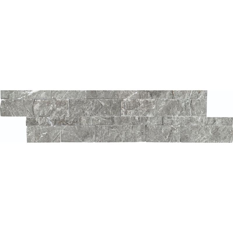 Mona Gray Marble 6x24 Stacked Stone Ledger Panel