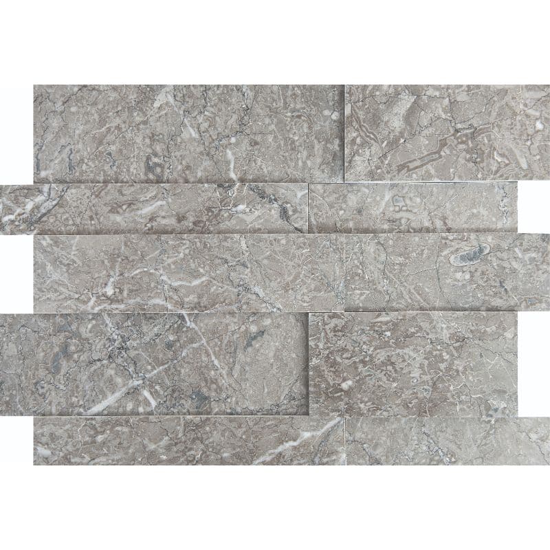 Mona Gray Marble 3D Honed Jumbo Wall Panel