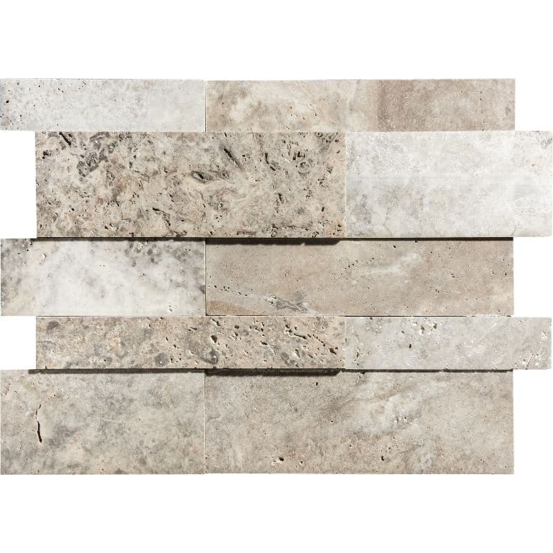 Silver Travertine 3D Honed Jumbo Wall Panel