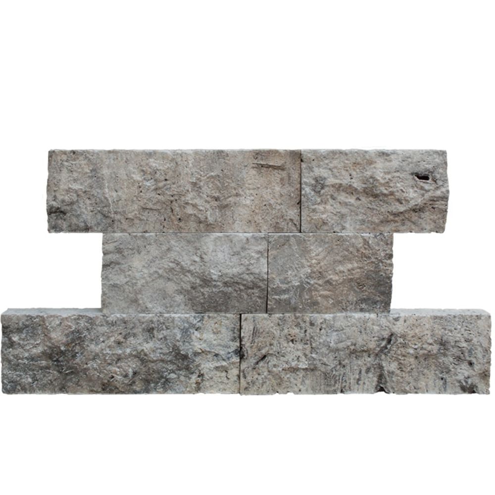 Silver Travertine 4xFree Length Split Face
