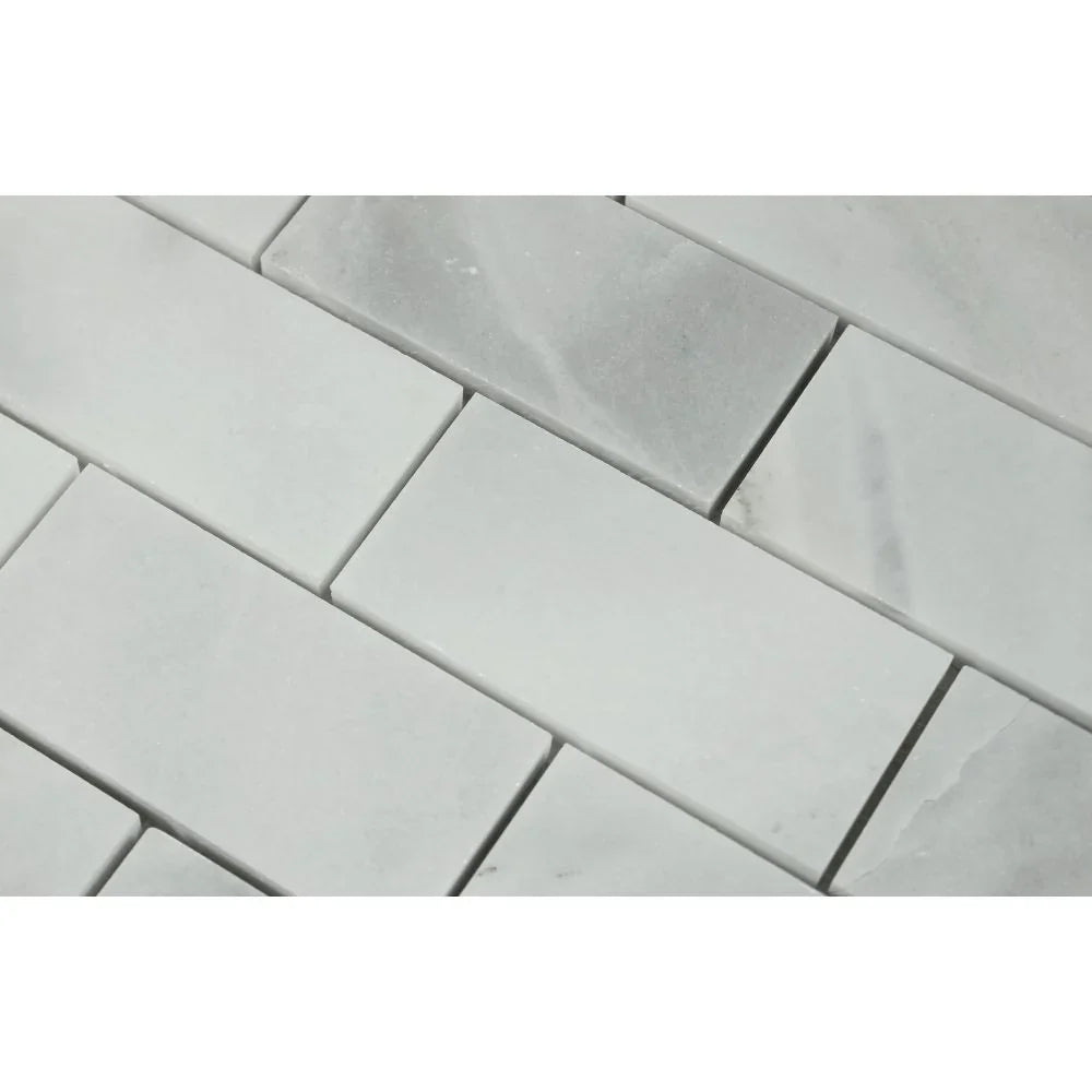 Bianco Caldo Mugla White 2x4 Polished Mosaic Tile