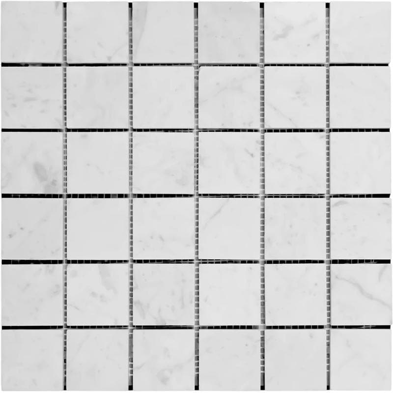 White Carrara Marble 2x2 Honed Mosaic Tile