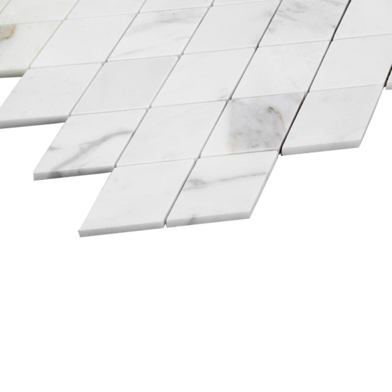 Calacatta Gold Marble Honed 2x3 Diamond Mosaic Tile (Clearance)