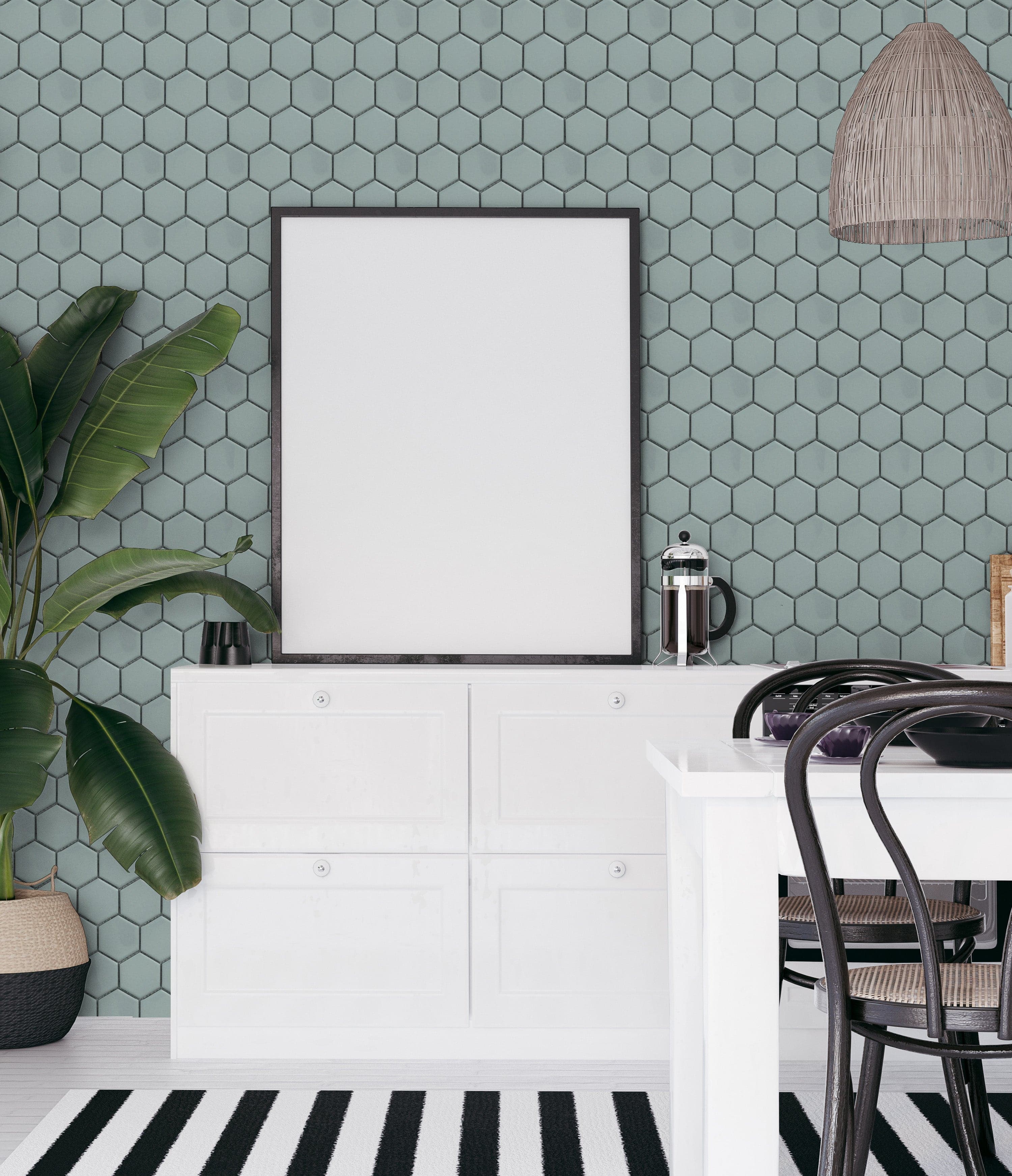 Jade 2x2 Hexagon Glazed Porcelain Mosaic Tile