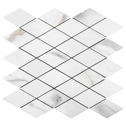 Calacatta Gold Marble Honed 2x3 Diamond Mosaic Tile (Clearance)