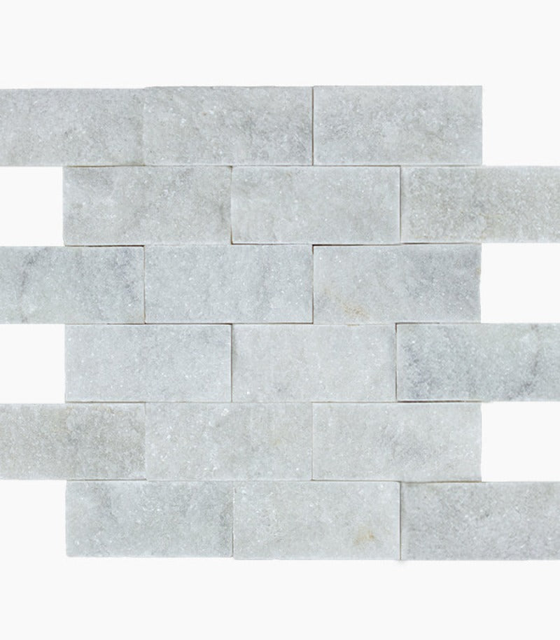 Bianco Caldo Mugla White 2x4 Split Face Mosaic Tile
