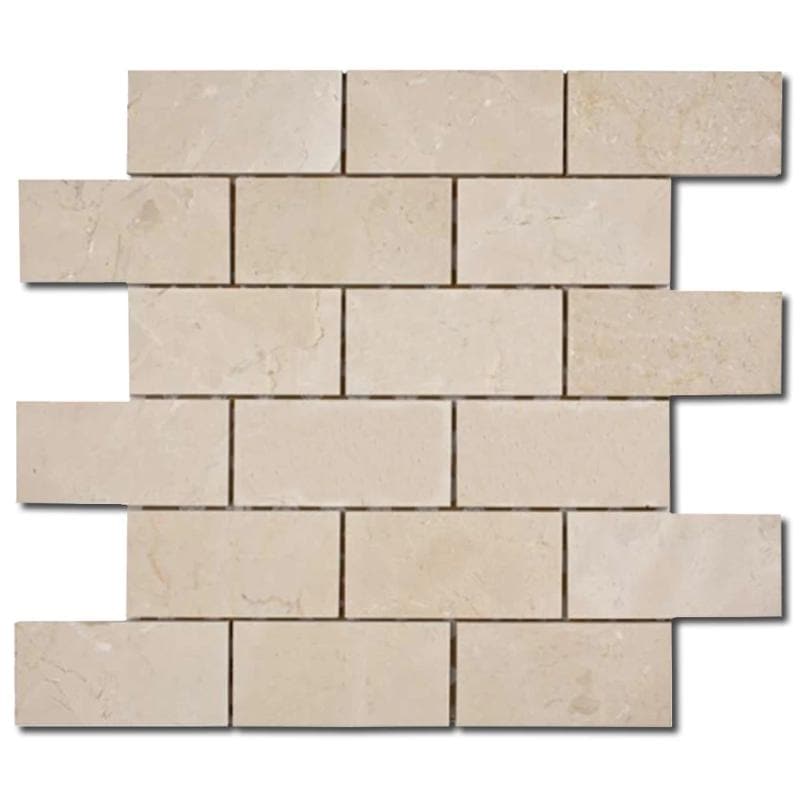 Crema Marfil Marble 2x4 Polished Mosaic Tile