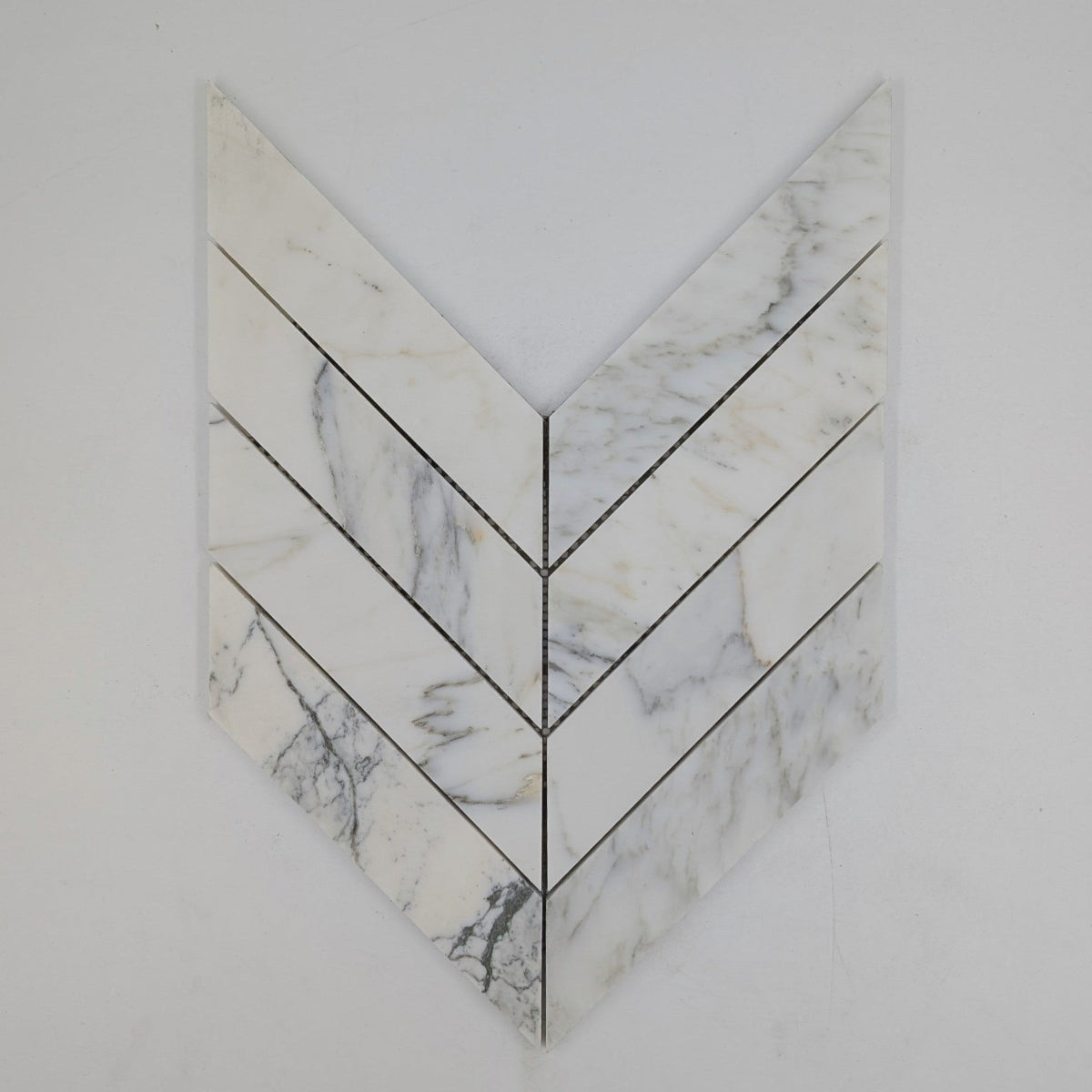 2x8 Calacatta Gold ( LARGE ) Chevron Marble Mosaic Tile