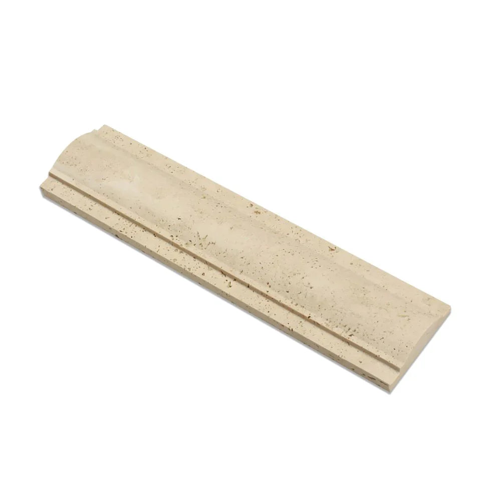 Ivory Travertine 3x12 Honed Arch Molding