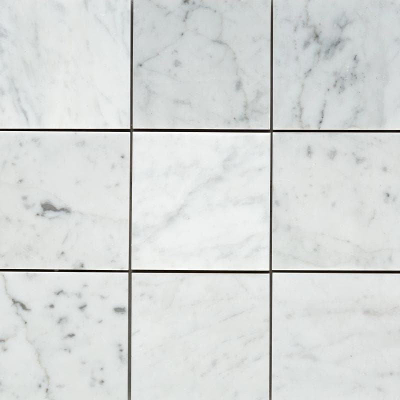 White Carrara Marble 4x4 Polished Tile