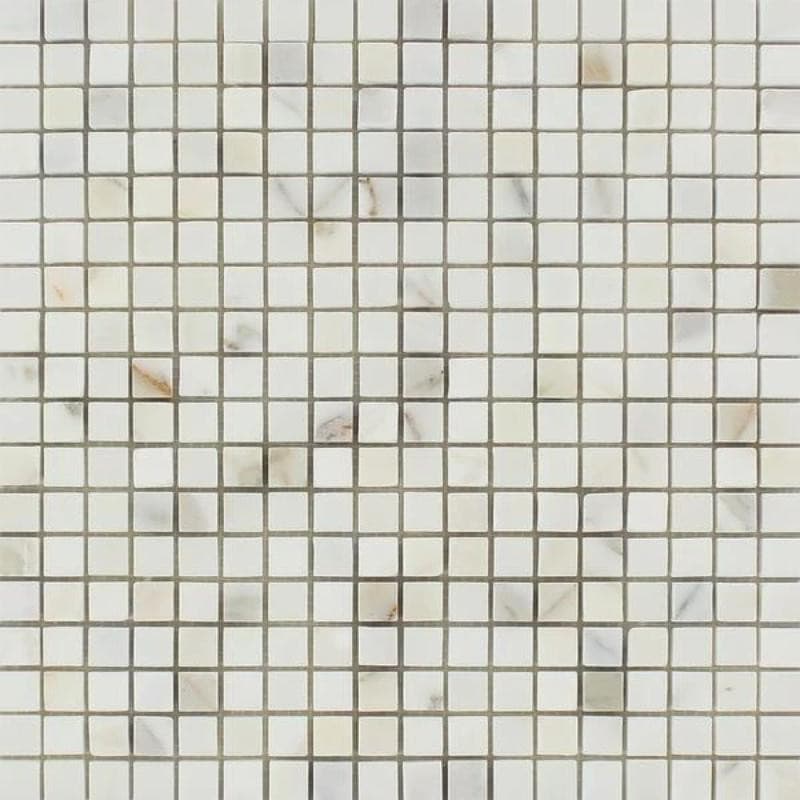 Calacatta Gold Marble 5/8x5/8 Polished Mosaic Tile