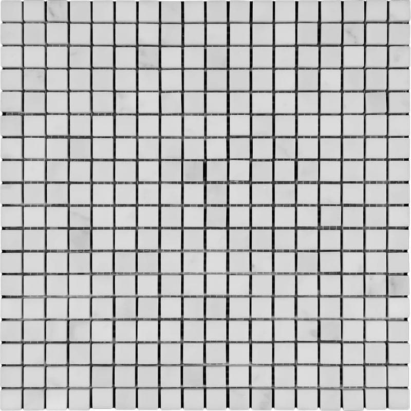 White Carrara Marble 5/8x5/8 Polished Mosaic Tile