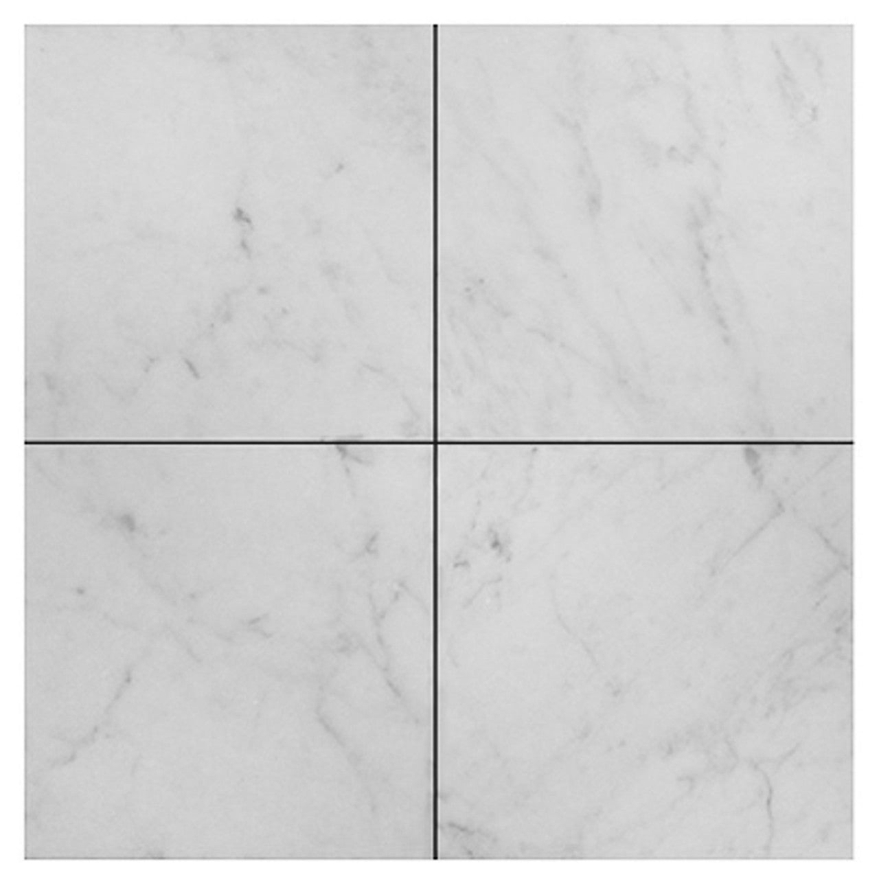 White Carrara Marble 6x6 Polished Tile (Clearance)