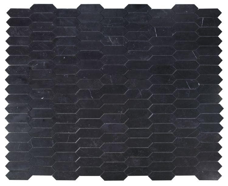 Large Hexagon Nero Marquina 11.75 x 15 Mosaic Tile