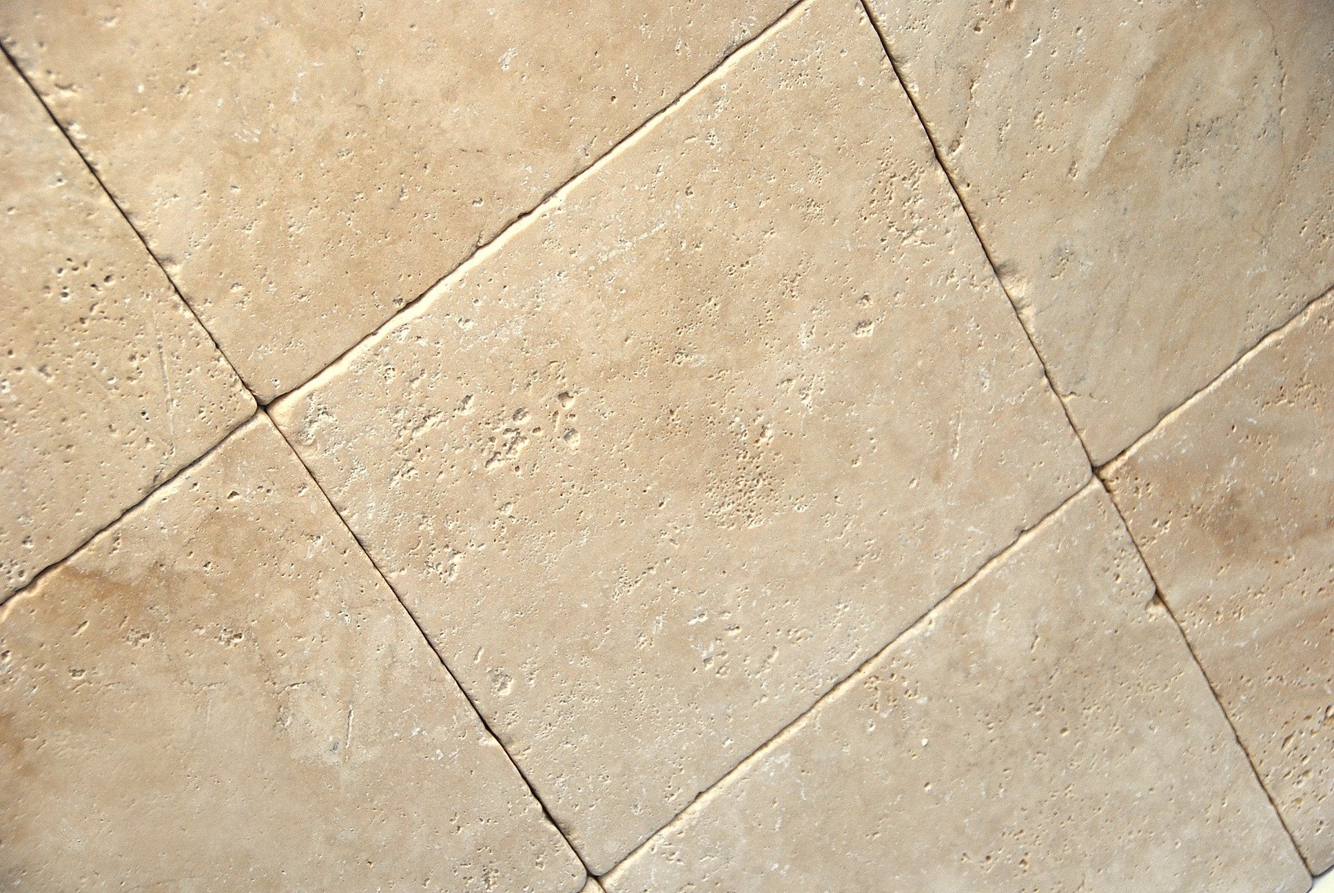 Ivory Travertine 12x12 Unfilled and Tumbled Tile