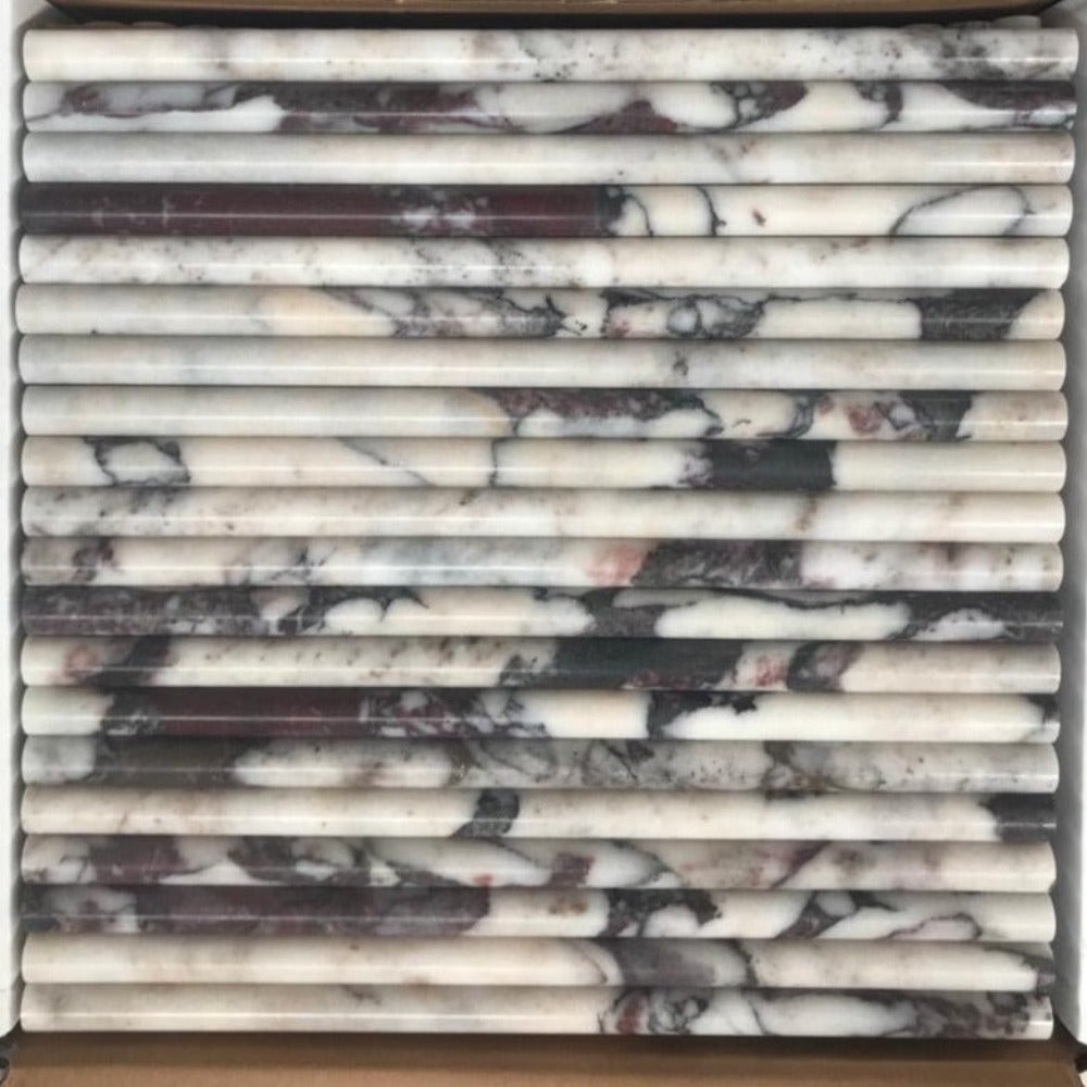 Calacatta Viola Marble 3/4x12 Polished Pencil Liner