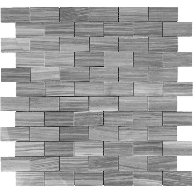 Bardiglio Scuro Marble 2x4 Polished Mosaic Tile