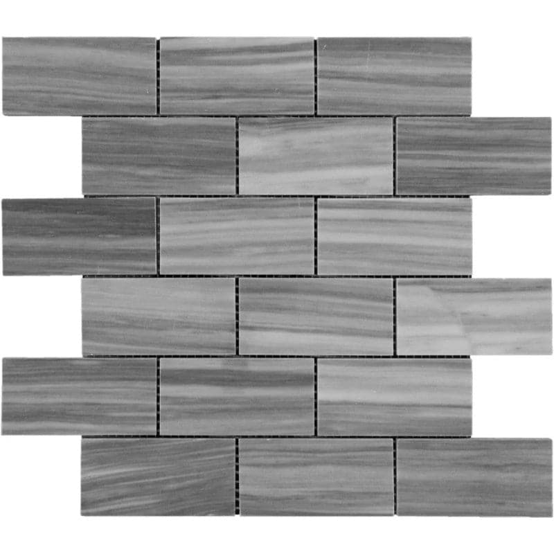 Bardiglio Scuro Marble 2x4 Polished Mosaic Tile