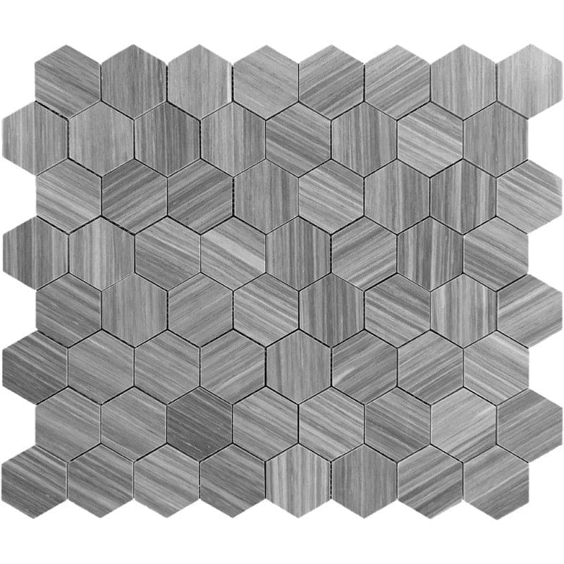 Bardiglio Scuro Marble 3x3 Hexagon Polished Mosaic Tile