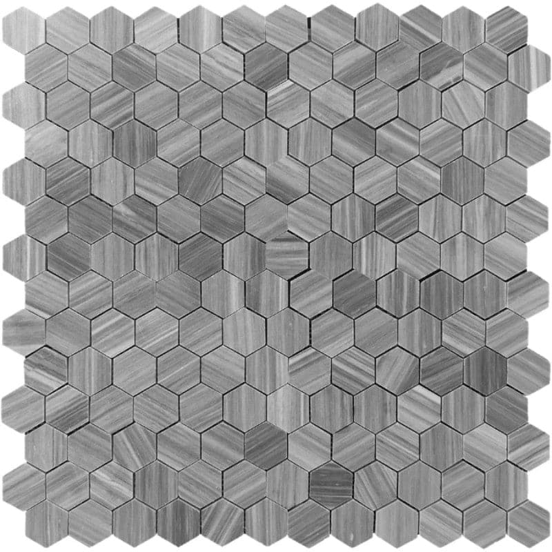 Bardiglio Scuro Marble 2x2 Hexagon Polished Mosaic Tile