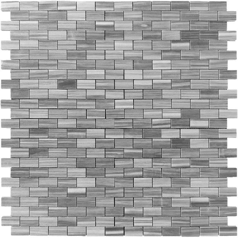 Bardiglio Scuro Marble 1x2 Polished Mosaic Tile