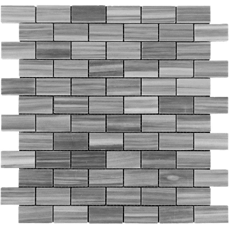 Bardiglio Scuro Marble 1x2 Polished Mosaic Tile