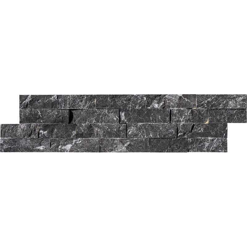 Black Marble 6x24 Stacked Stone Ledger Panel